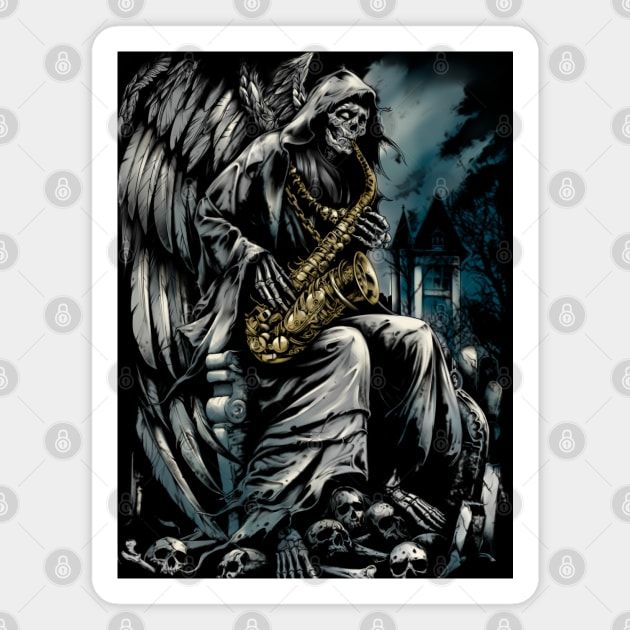 death saxophonist Magnet by Chack Loon
